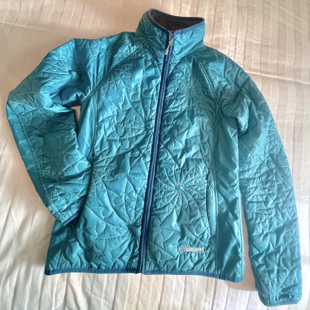 Women’s Cloudveil lightweight quilted jacket, Aqua Blue, Size Small